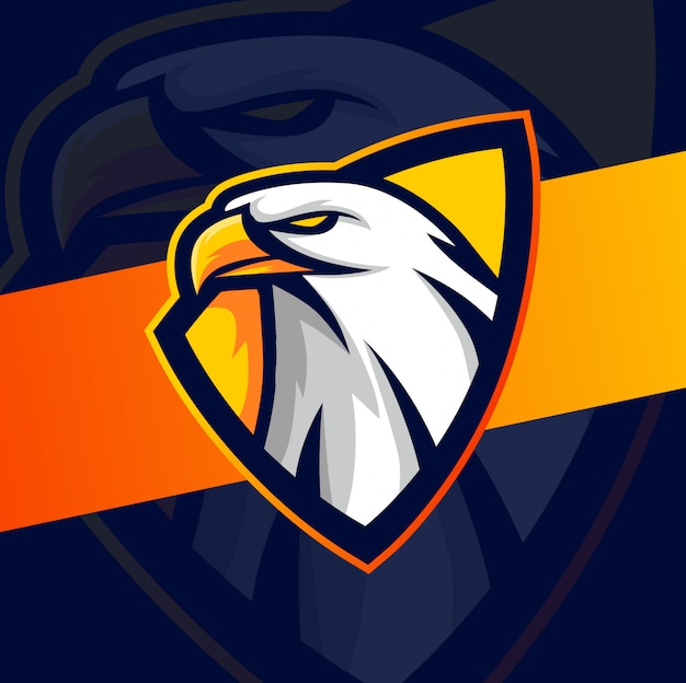 eagle head mascot esport logo design