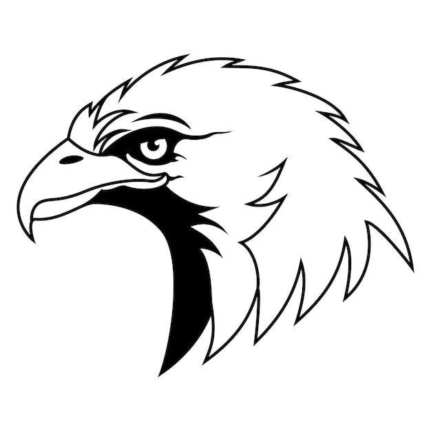 Vector eagle head mascot logo line art