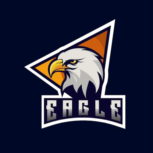 Eagle head mascot vector logo e sport gaming design team sport badge design