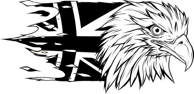 Eagle head in outline style