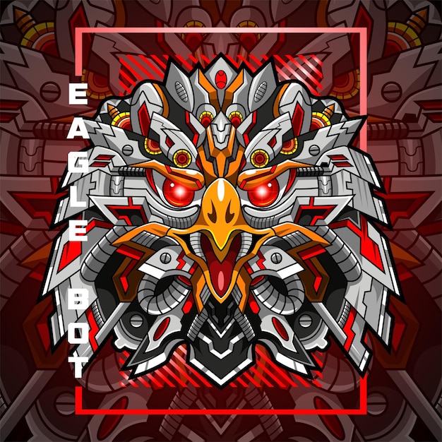 Eagle head robot esport mascot logo