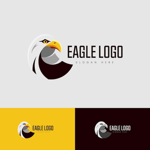 Vettore eagle head round logo simple modern style per affari aziendali