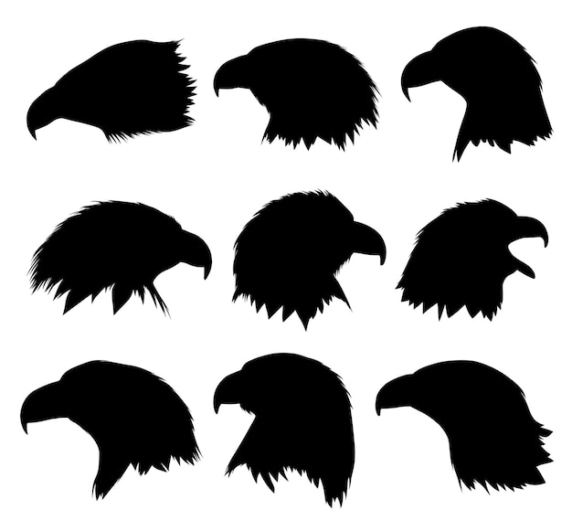 Vector eagle head silhouette