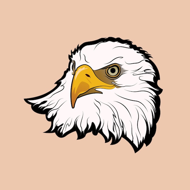 eagle head sticker premium vector illustration