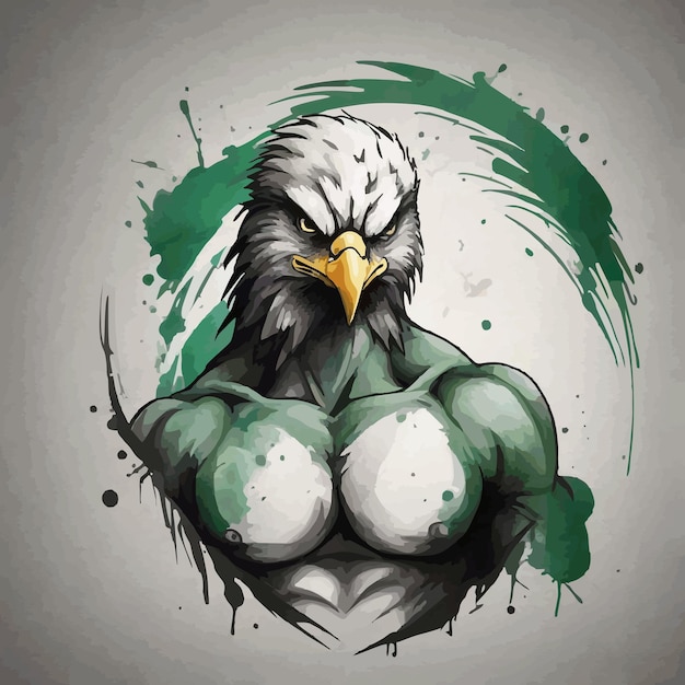 Vector eagle head watercolor