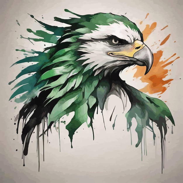 eagle head watercolor