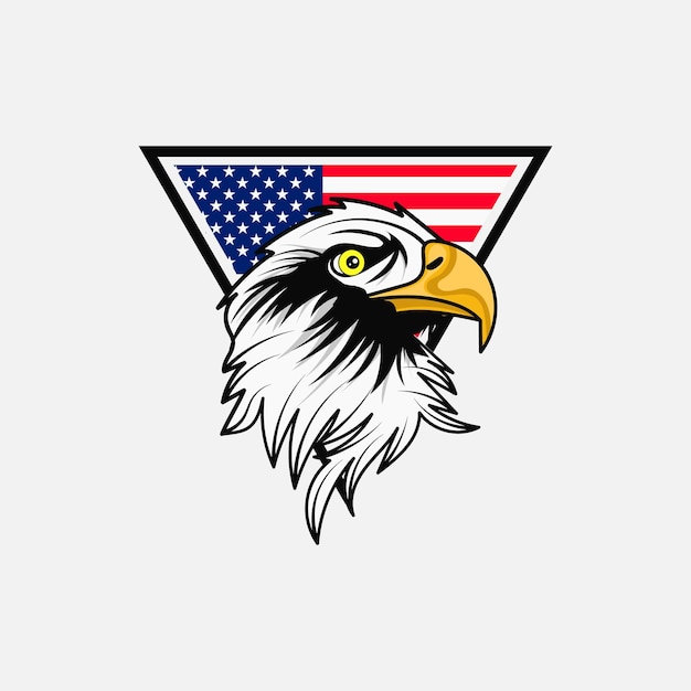Eagle head with American flag concept vector illustration graphic