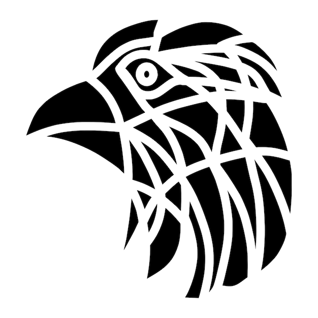 Vector eagle head with stencil art design