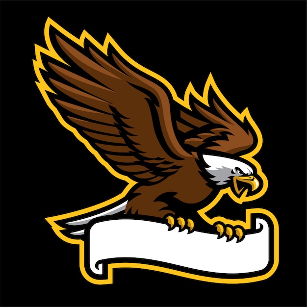 Eagle hold the ribbon in logo style