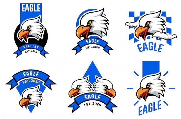 Eagle hoofd logo sjabloon instellen