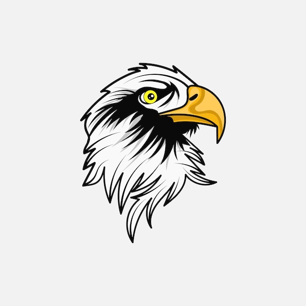 Eagle hoofd vector illustratie afbeelding op witte achtergrond.