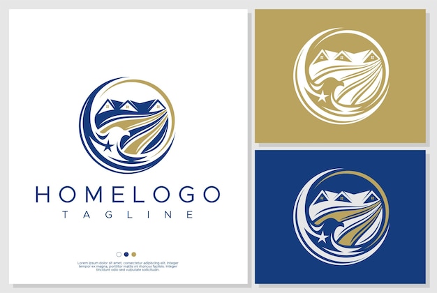 Eagle huis logo ontwerpsjabloon.