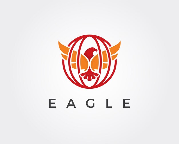Eagle caccia aquila con spazio negativo su sfondo bianco illustrazione vettoriale vector