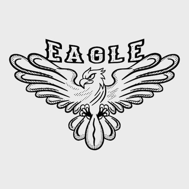 Eagle-illustratie voor t-shirtjas hoodie kan worden gebruikt voor stickers enz