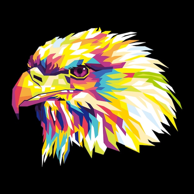 Eagle illustration colorful king of bird