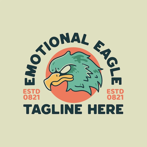 Eagle illustration retro style for t-shirt