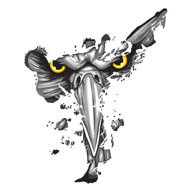 Eagle isolated in kicking person image vector illustration