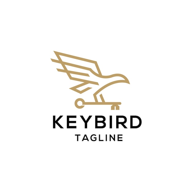 Eagle key bird logo icon design template flat vector