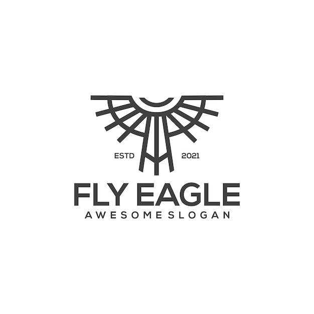 Eagle line art logo template