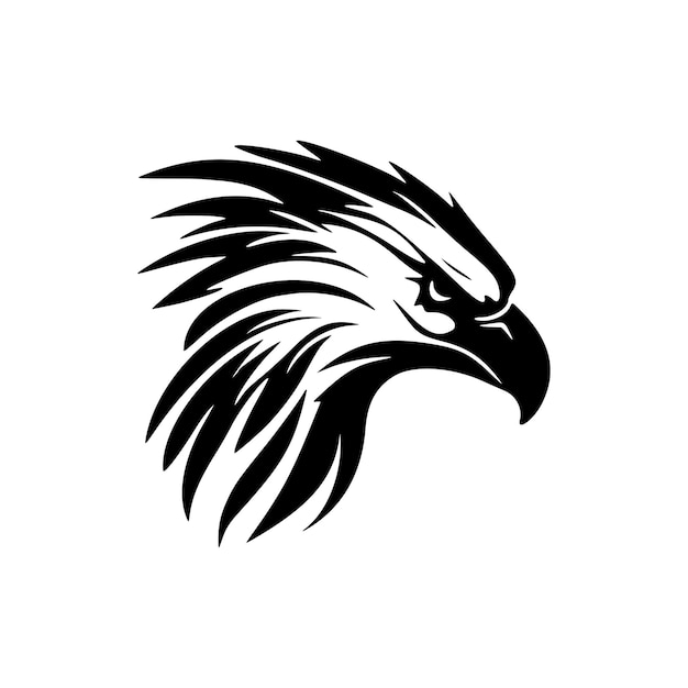 An eagle logo in black and white represented by a vector image