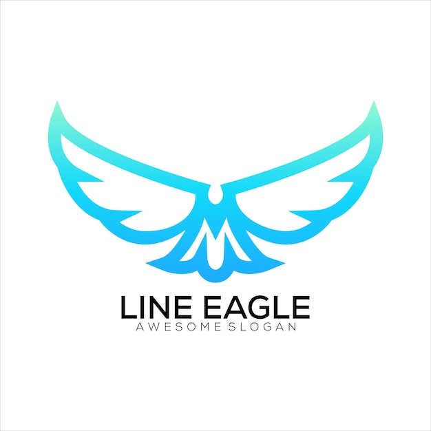 Eagle logo design line art colorato