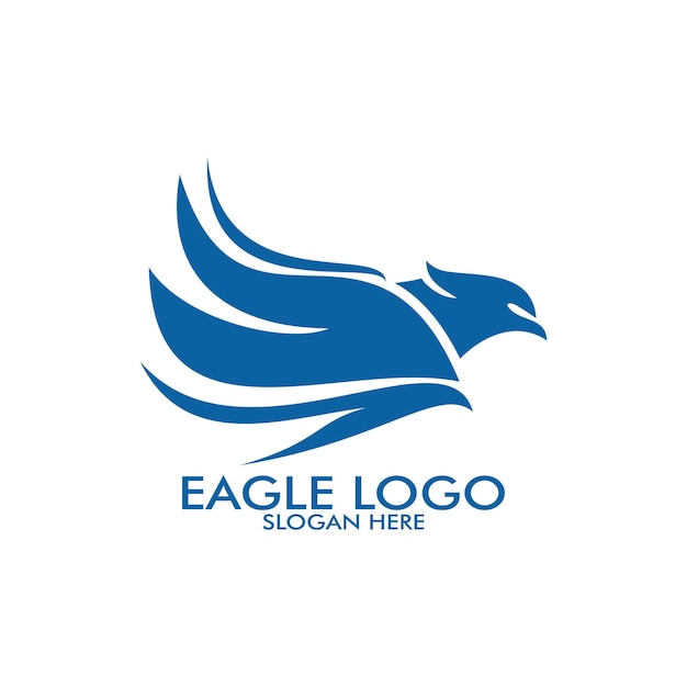 Eagle logo design, minimalist eagle vector template