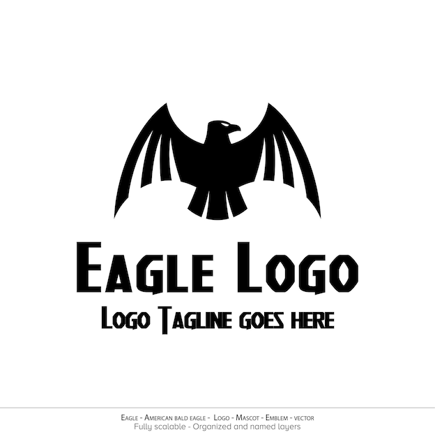 Eagle logo flying bird emblem dove mascot american bald eagle silhouette logo minimal design