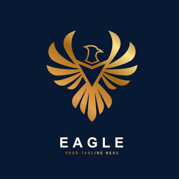 Eagle logo gouden kleur concept