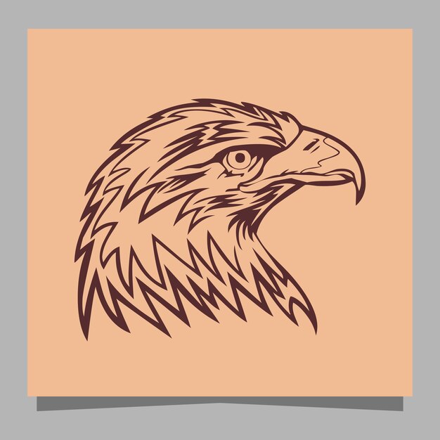 Vector eagle logo hand drawn on paper