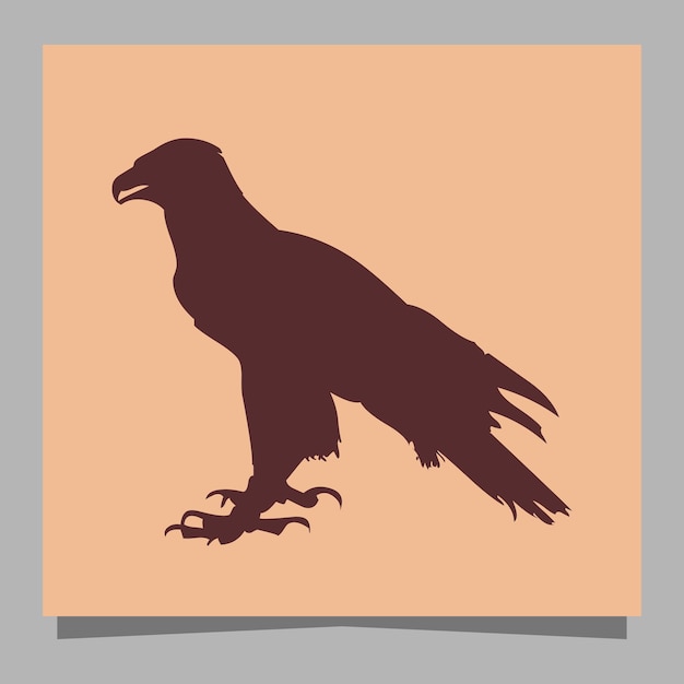Vector eagle logo hand drawn on paper