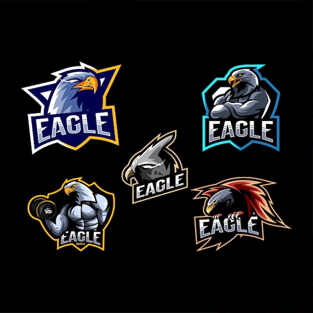 Eagle logo mascotte collectie ontwerp