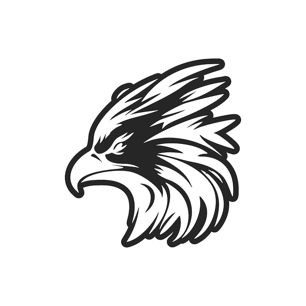 Eagle-logo met zwart-wit vectorafbeeldingen