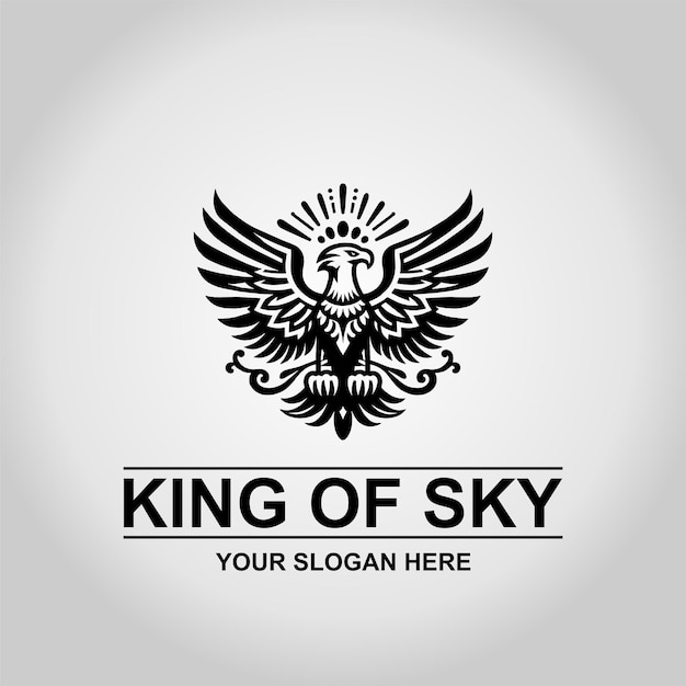 Eagle logo in mexican style the king of sky