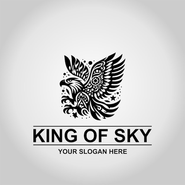 Eagle logo in mexican style the king of sky