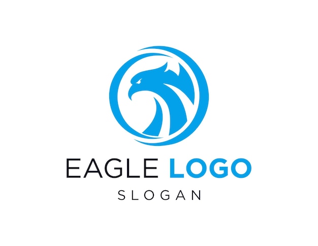 Eagle logo ontwerp gemaakt met behulp van de Corel Draw 2018 applicatie met een witte achtergrond