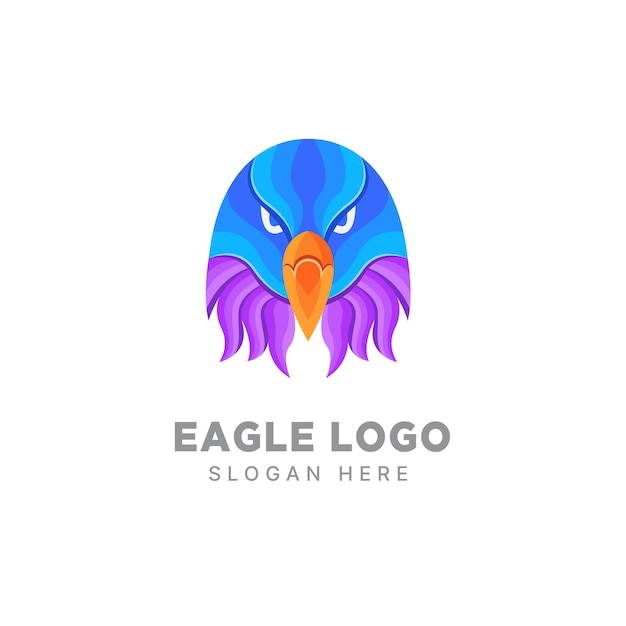 Eagle logo ontwerp gradiënt kleurrijke sjabloon
