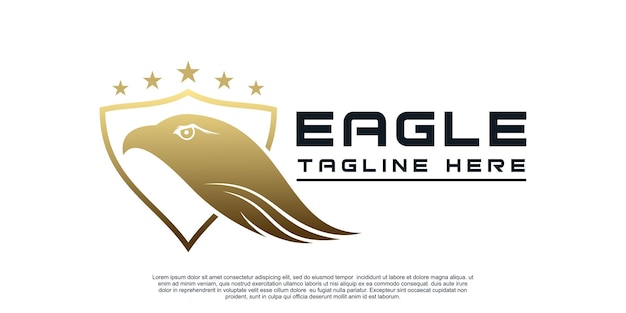 Vector eagle-logo-ontwerp met uniek concept premium vector