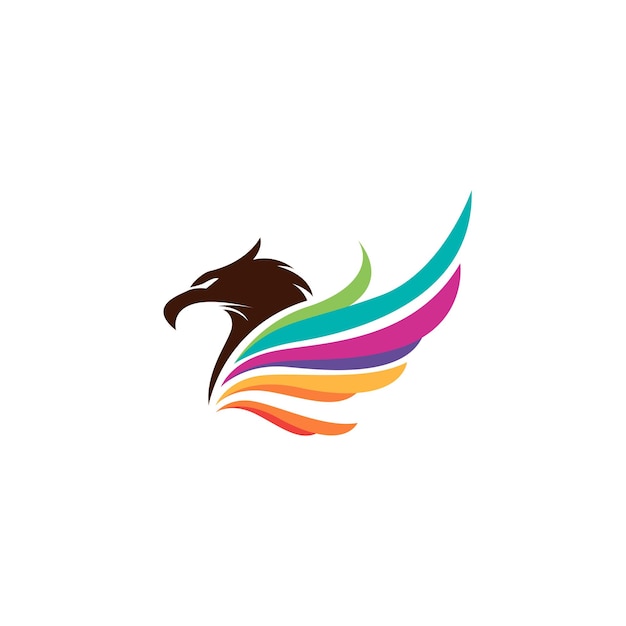 Logo eagle logo phoenix con design colorato