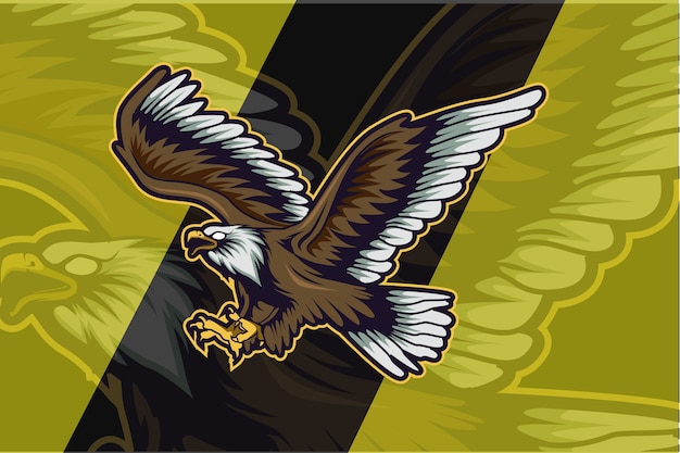 Logo dell'aquila per club sportivo o squadra. logotipo mascotte animale. modello. illustrazione vettoriale