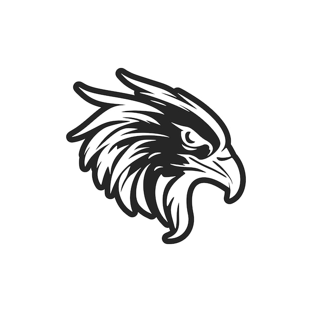 Черно-белый логотип орла в векторной форме.