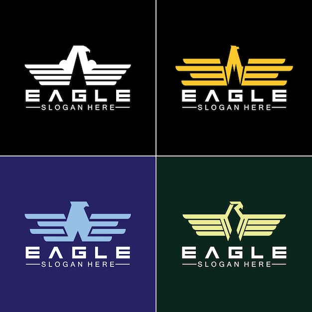 Eagle logo vector design falcon logotype template hawk illustration