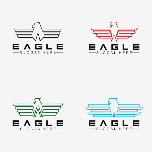 Eagle logo vector design falcon logotype template hawk illustration