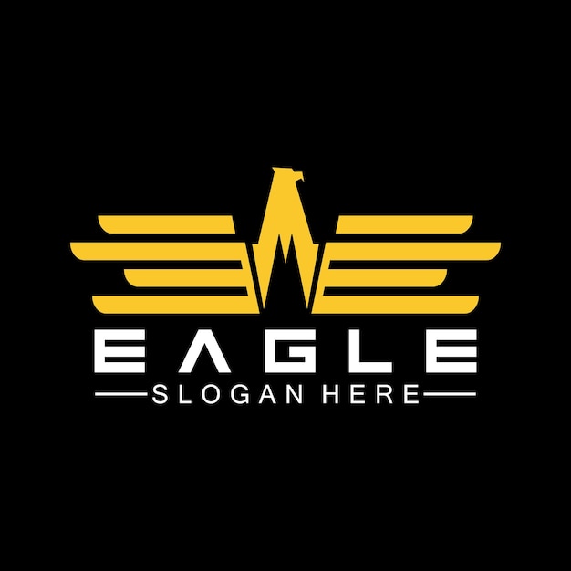 Eagle logo vector design falcon logotype template hawk illustration