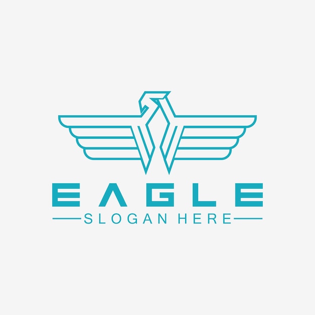 Eagle logo vector design falcon logotype template hawk illustration