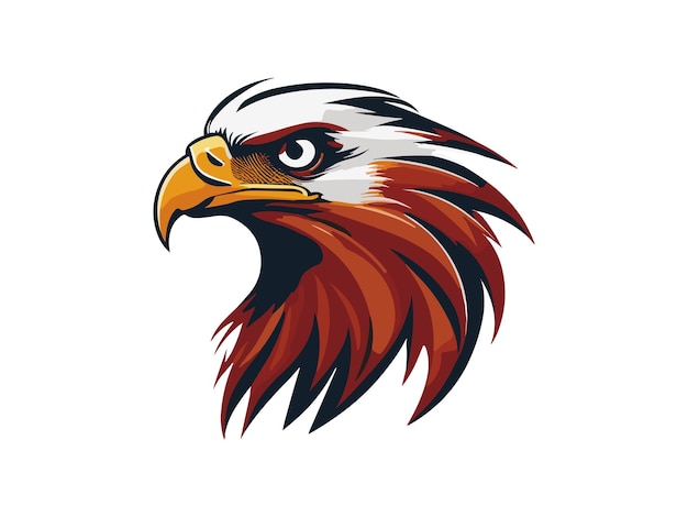 eagle logo white background illustration style flat vector Ai