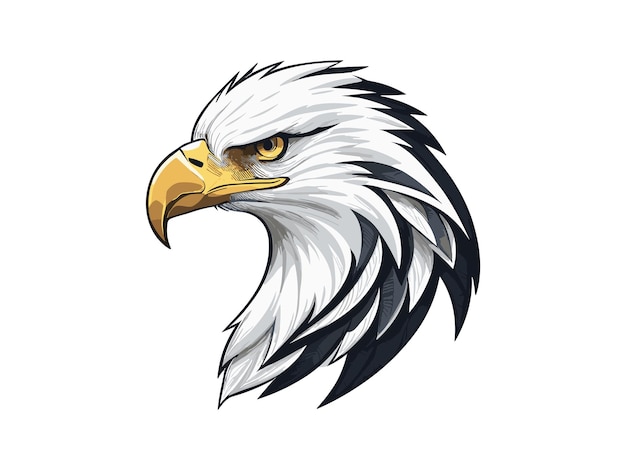 eagle logo white background illustration style flat vector Ai