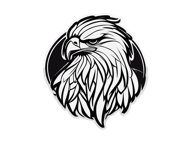 Eagle logo white background illustration style flat vector ai