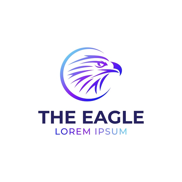 Vector eagle logo with modern circles and colors