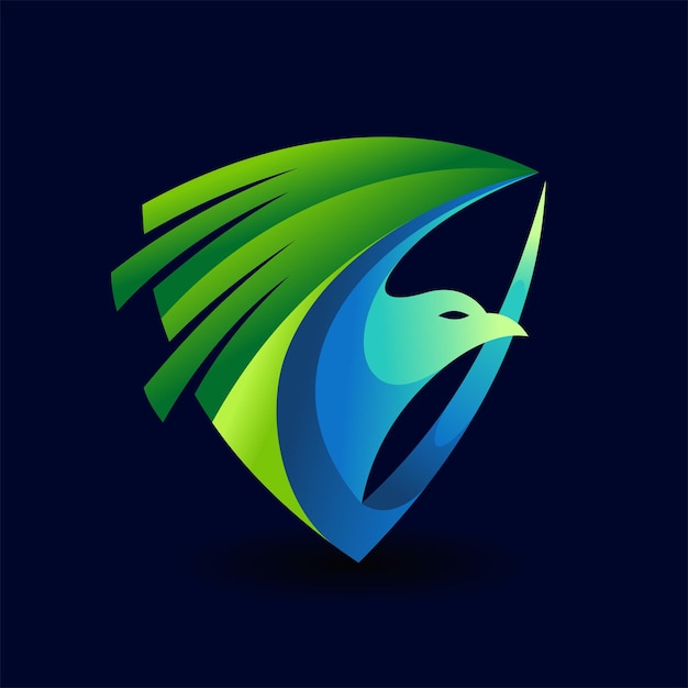 eagle logo with shield concept