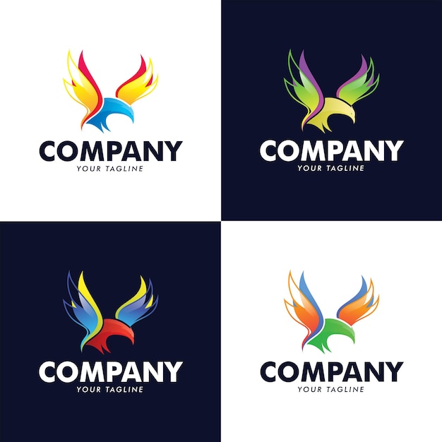 Eagle logo for your company business with different color gradient